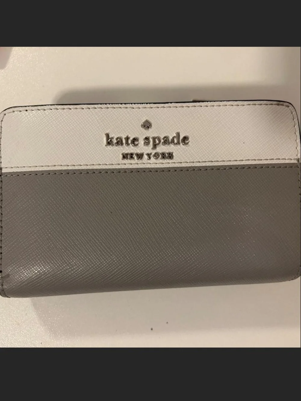 kate spade White Saffiano Crossbody Bag with Matching Card Wallet